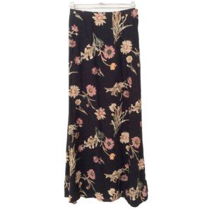 Ultra Pink Black & Floral Midi Skirt Size 9